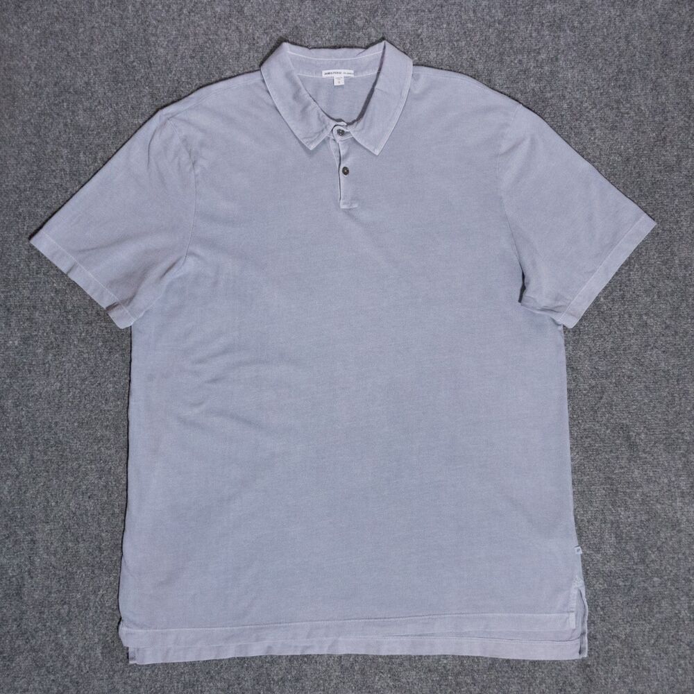 James Perse Sueded Jersey Polo Shirt Men's 5/2XL Pigment Blue Made in USA